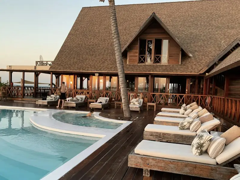 Hotel resort poolside at a hospitality property